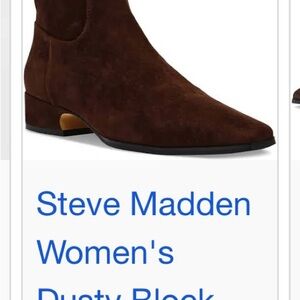 Steve Madden Rusty Women's Dark Brown Suede Ankle Booties
